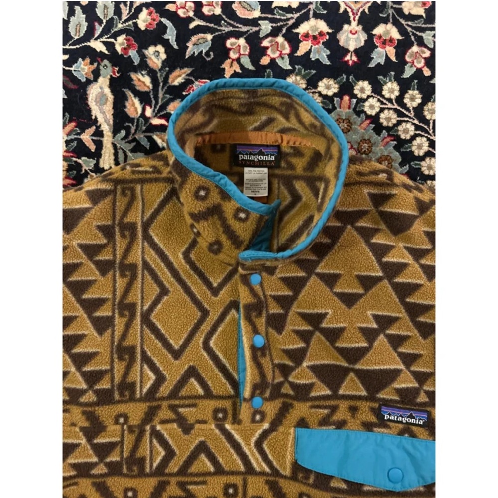 Vintage 2000’s Patagonia Synchilla Snap-T - Abstract Yellow Design - Picture 3 of 9